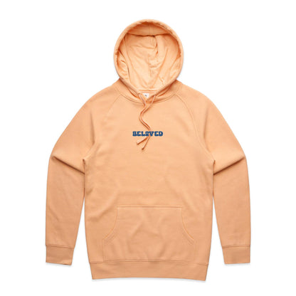 Christian hoodie from Lighthouse Christian Clothing, featuring the word “Beloved” in bold, wavy dark blue text across the chest — a simple yet powerful reminder of your identity in Christ.